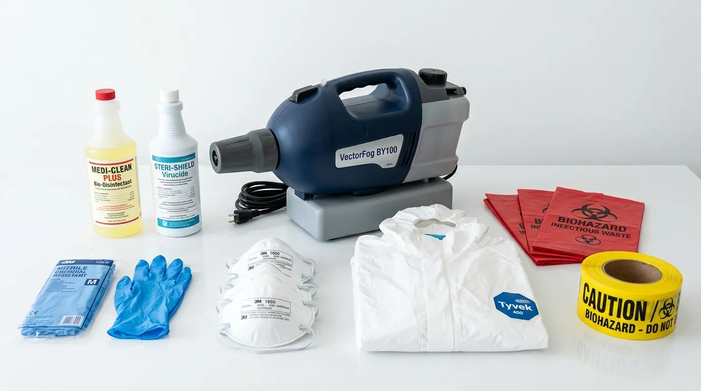 Professional biohazard remediation crew working in Mineral Wells